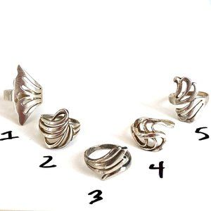Sterling wave rings from Bali - your choice of 3 in different sizes
